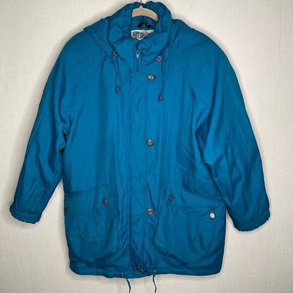 Vintage Puffer Jacket Ski Jacket Down Jacket Winter Jacket 80s size Medium‎ - Picture 2 of 9
